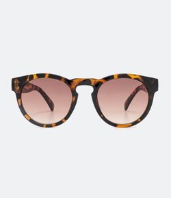 Óculos de Sol Redondo com Estampa Tartaruga