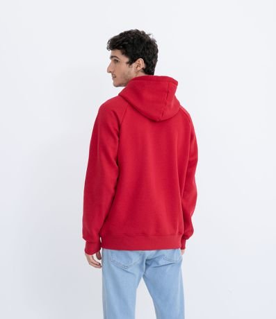 red and white split moletom com capuz