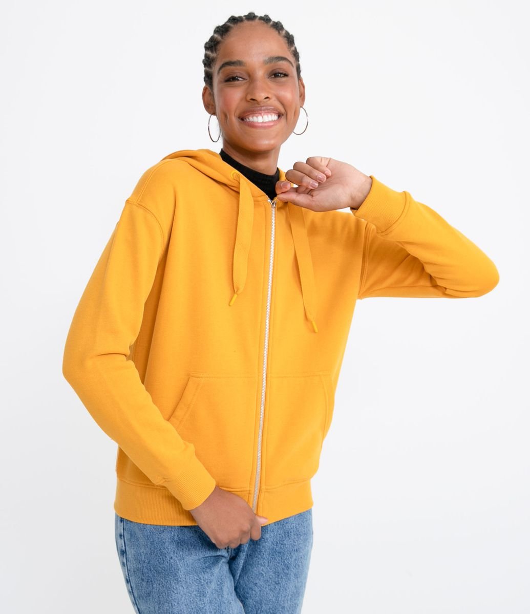 zip up orange moletom com capuz