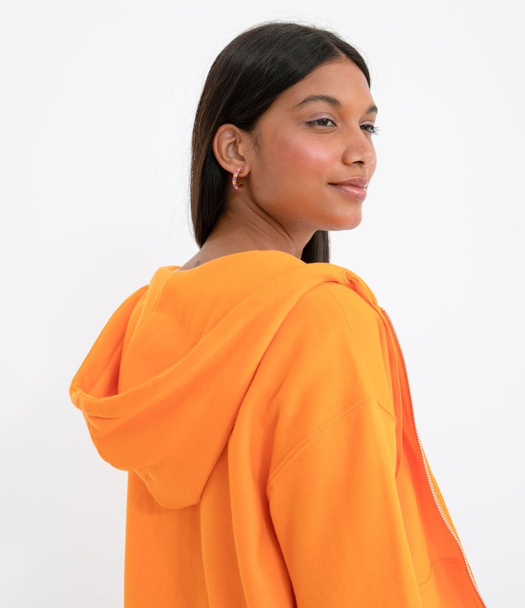 bershka orange moletom com capuz