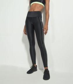 Calça Legging Esportiva Lisa com Bolso Funcional e Cós Contrastante