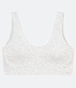 Sutiã Top Alongado em Algodão com Bojo Removível e Alças Largas