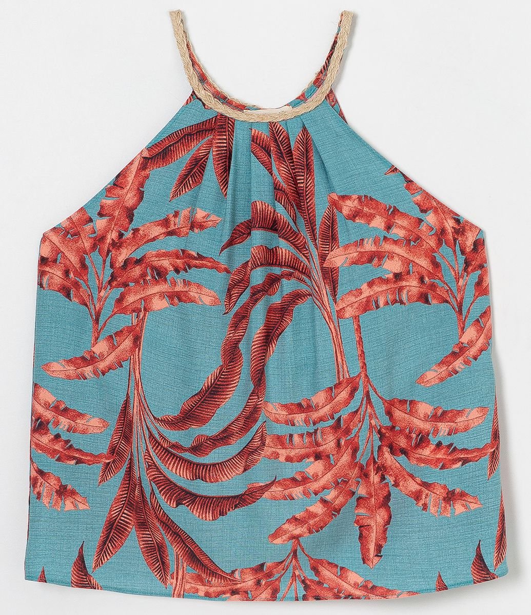 Blusa Regata com Trançado no Decote Estampada é ruim? Blusa Regata com Trançado no Decote Estampada é boa?