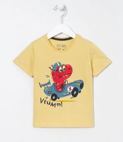 Camiseta Infantil Dino Carro - Tam 1 a 5 anos