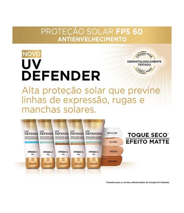 Protetor Solar Facial Antioleosidade Uv Defender Fps 60 Loréal Paris 40g 4