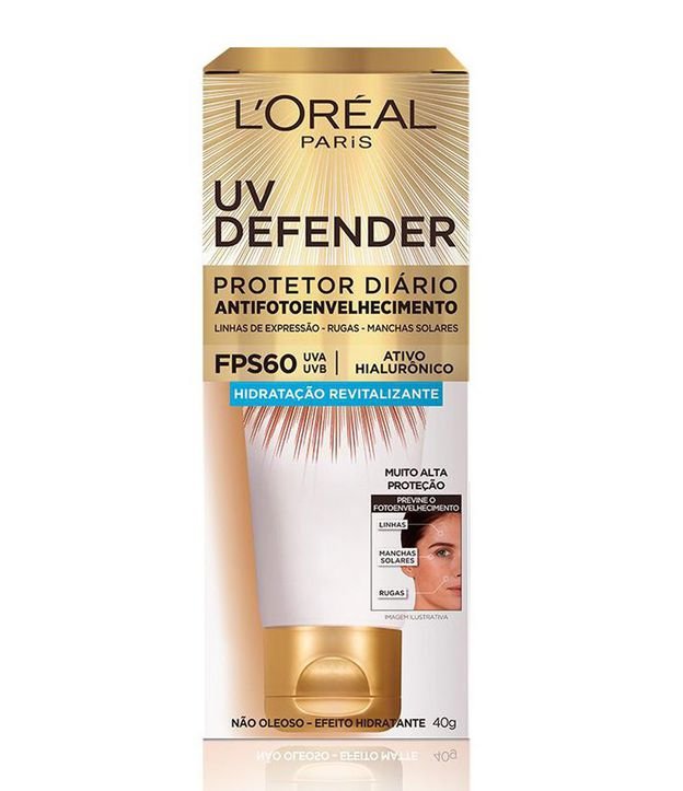 Protetor Solar Facial L'Oréal Paris UV Defender Hidratação FPS 60, 40g 40g 2