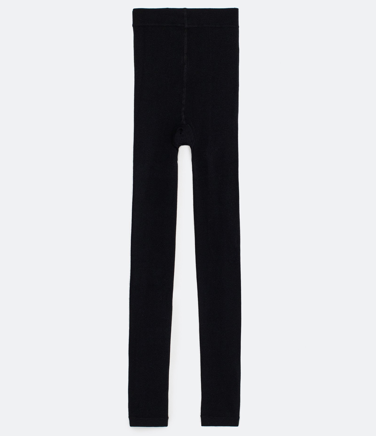 Meia Calça Legging em Fleece Sem Estampa Preto 1