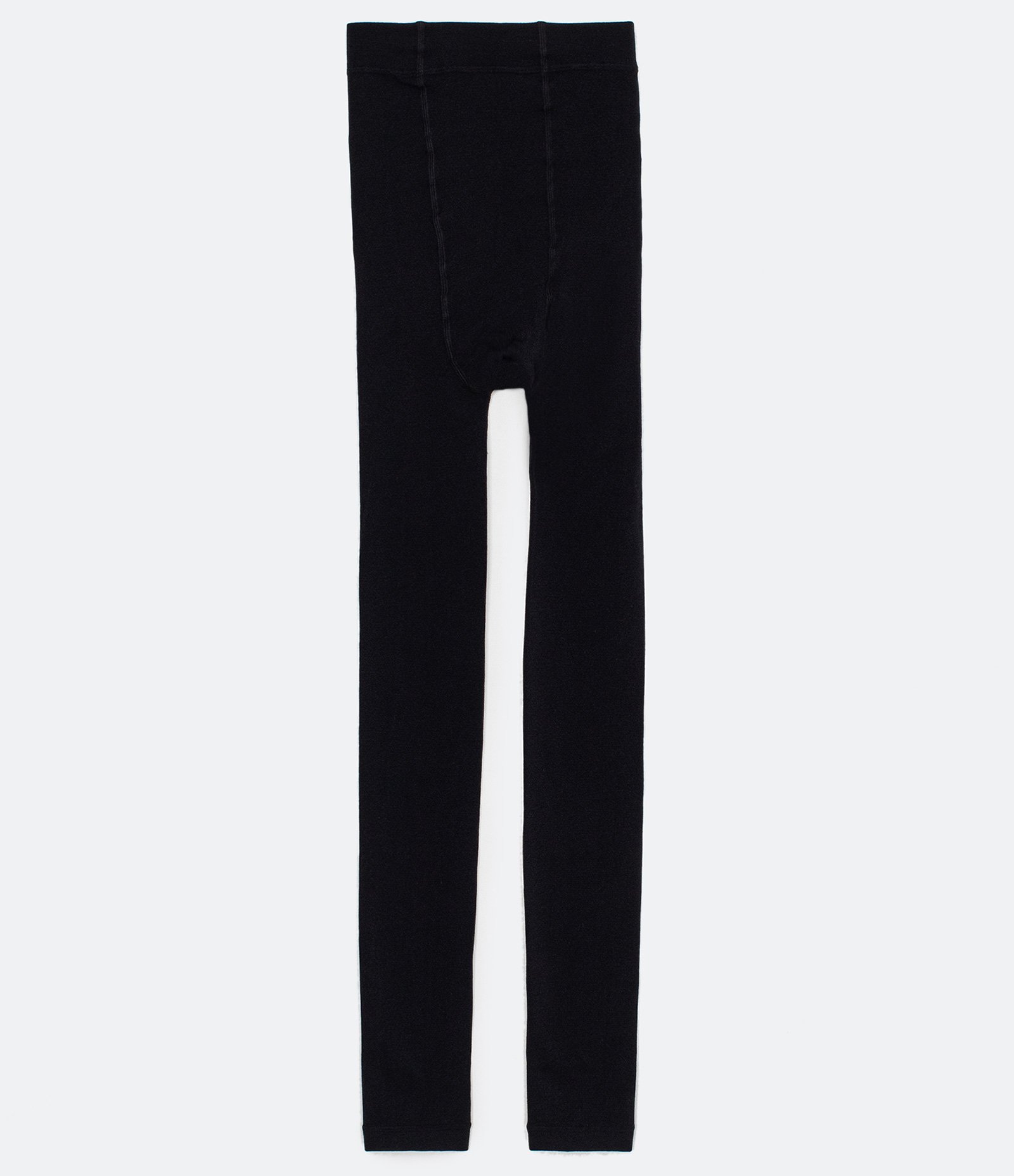 Meia Calça Legging em Fleece Sem Estampa Preto 2
