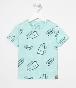 Camiseta Infantil Estampa Pranchas - Tam 1 a 5 anos