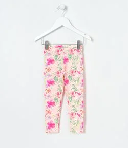 Calça Infantil Legging Floral - Tam 1 a 5 anos