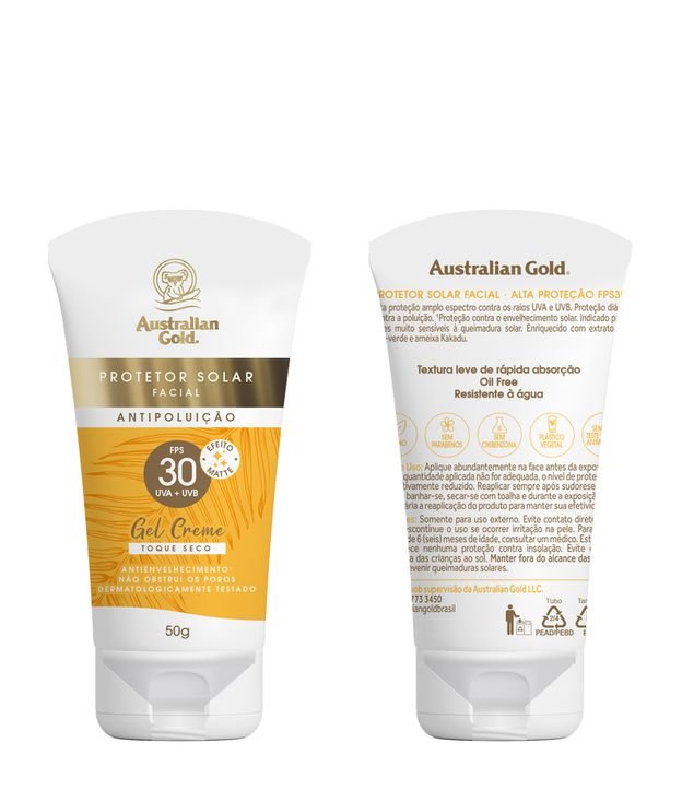 Protetor Solar Facial Gel Creme FPS 30 Australian Gold 50g 1