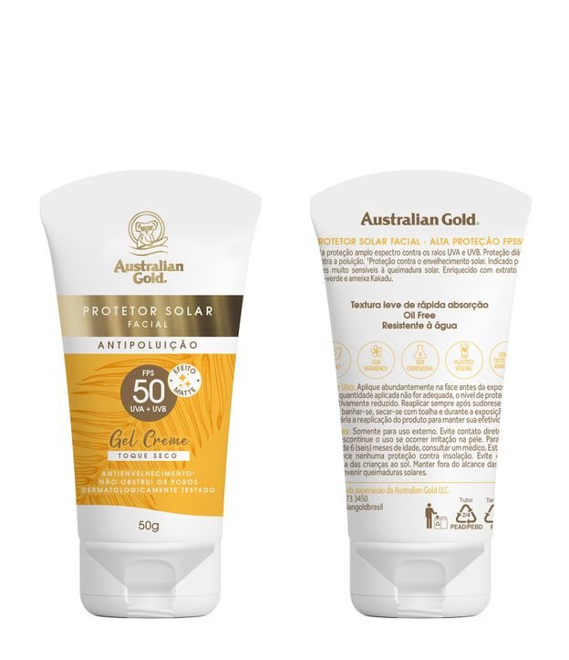 Protetor Solar Facial Gel Creme FPS 50 Australian Gold 50g 1