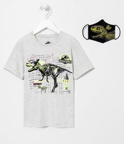 Camiseta Infantil Jurassic World - Tam 5 a 12 anos
