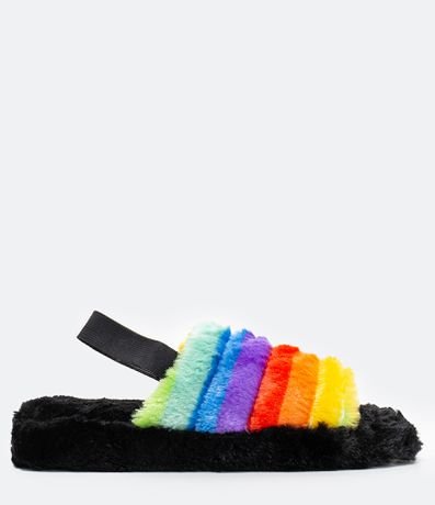 Pantufa Masculina Peludinha Colorida Menor preço em Pantufa Masculina Peludinha Colorida