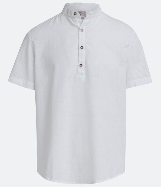 Camisa Comfort em Algodão com Abotoamento Frontal Branco 5