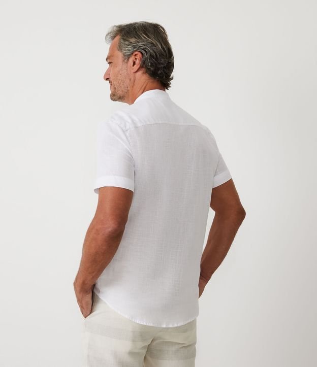 Camisa Comfort em Algodão com Abotoamento Frontal Branco 4