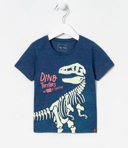 Camiseta Infantil Dinossauro que Brilha no Escuro - Tam 1 a 5 anos