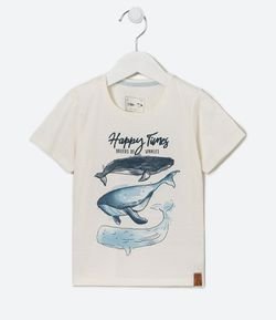 Camiseta Infantil Estampa Baleia - Tam 1 a 5 anos
