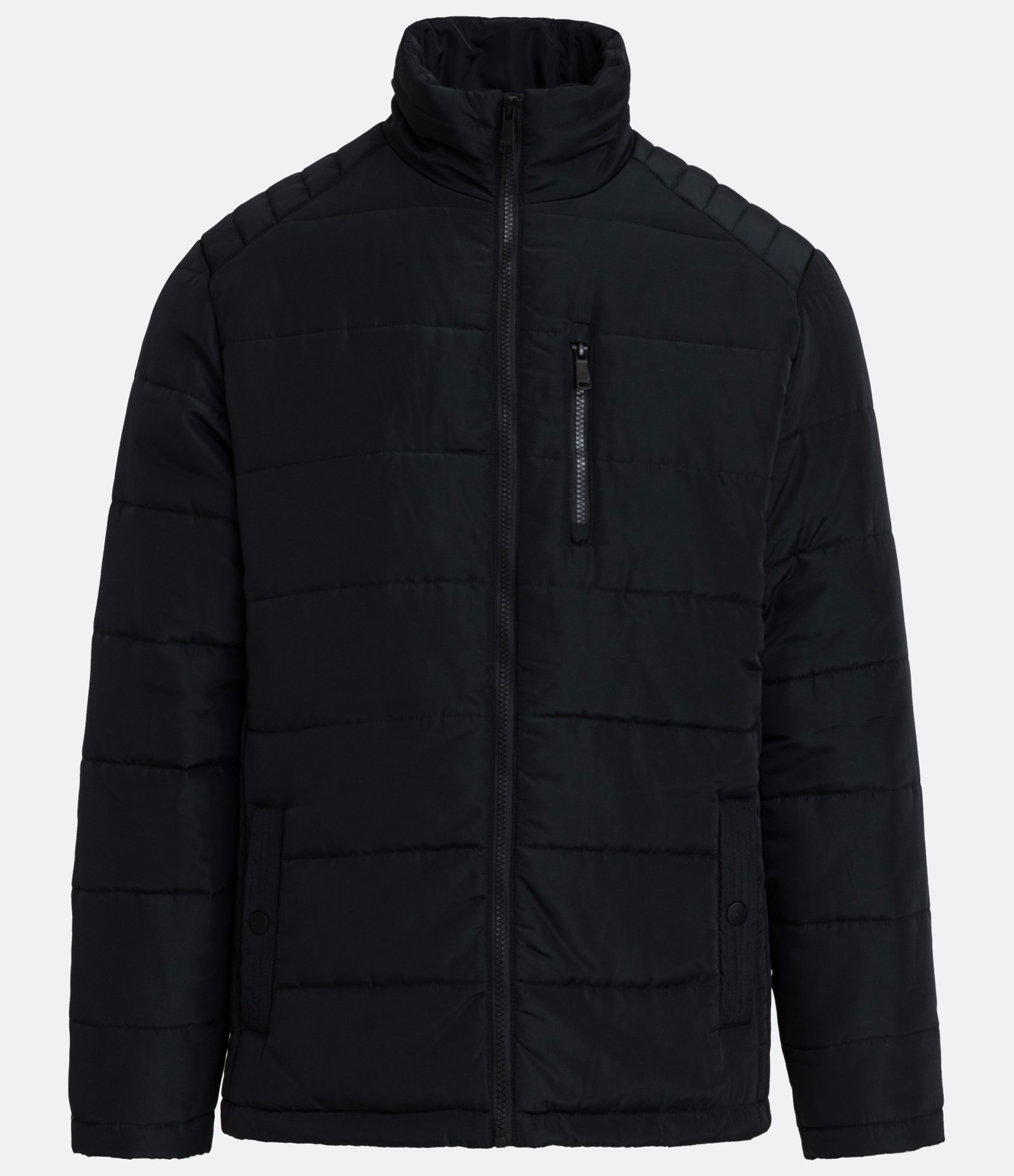 Jaqueta Puffer com Zíper e Gomos Preto 7