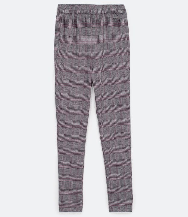 Pantalón Legging en Media Malla Estampa Cuadrillé Rojo 4