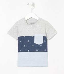 Camiseta Infantil Estampa Âncoras - Tam 1 a 5 anos