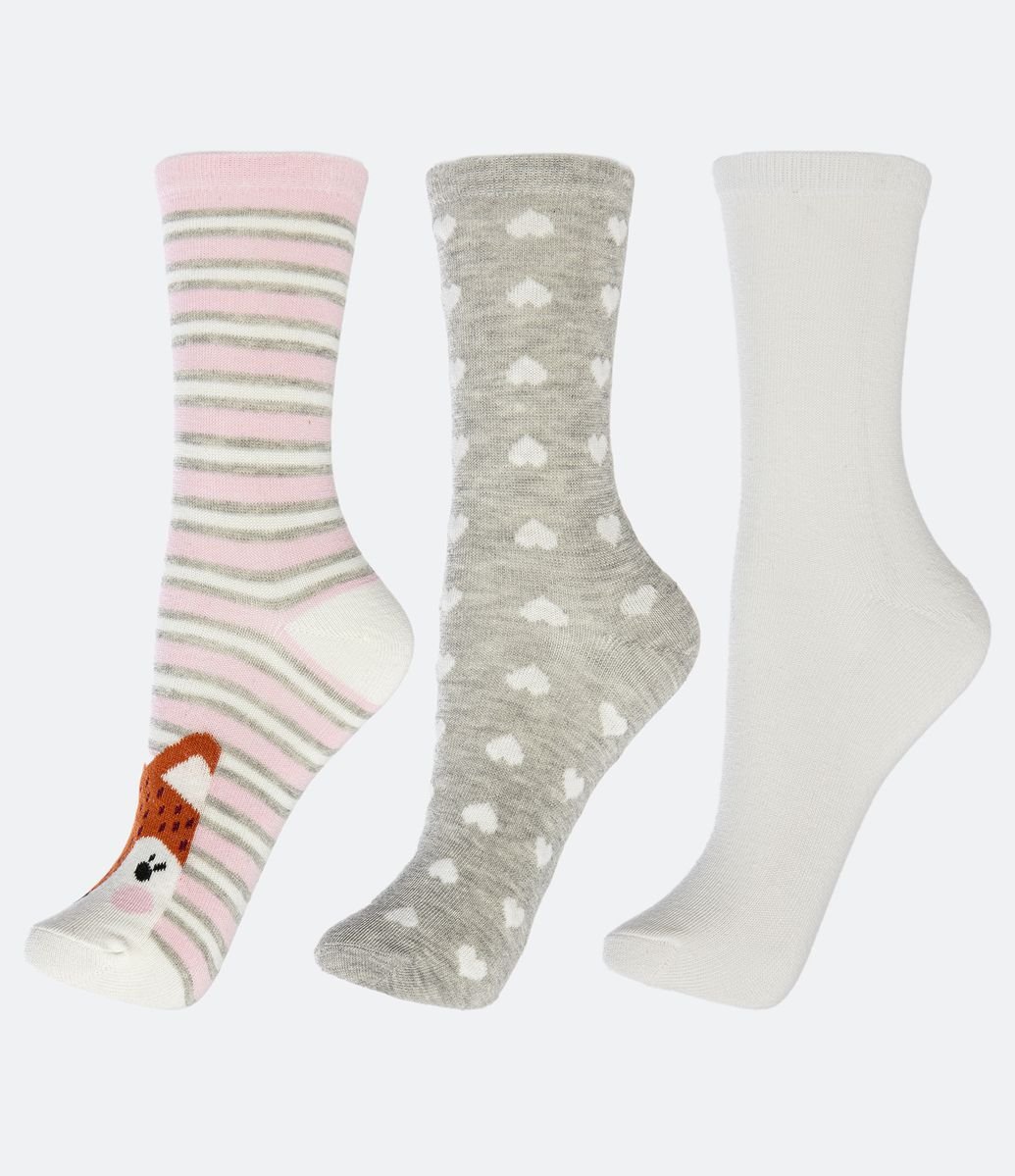 Kit 3 Meias em Algodão com Estampa Raposa e Corações é boa?