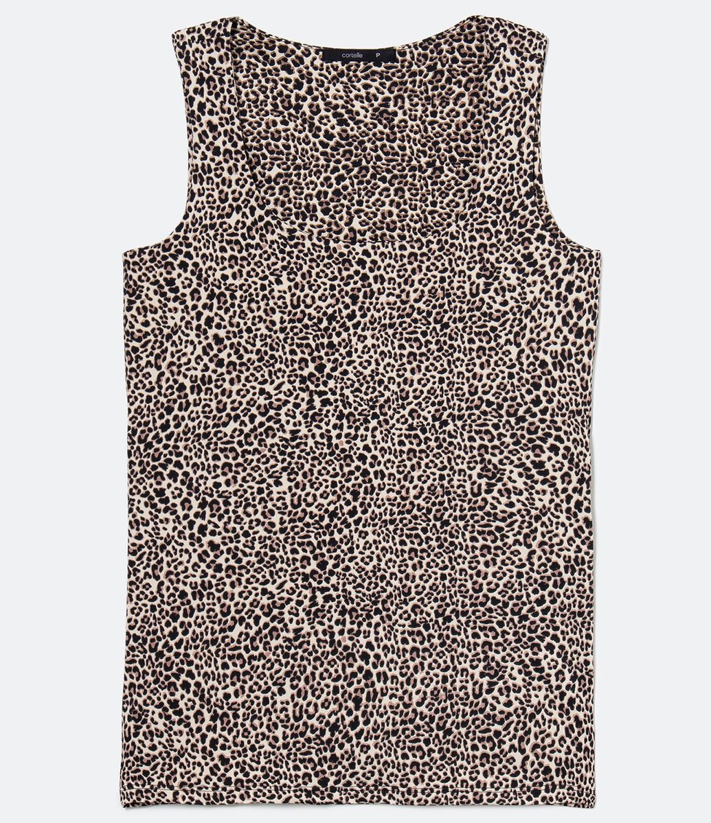 Blusa Regata Alça Larga Estampa Animal Print Menor preço em Blusa Regata Alça Larga Estampa Animal Print