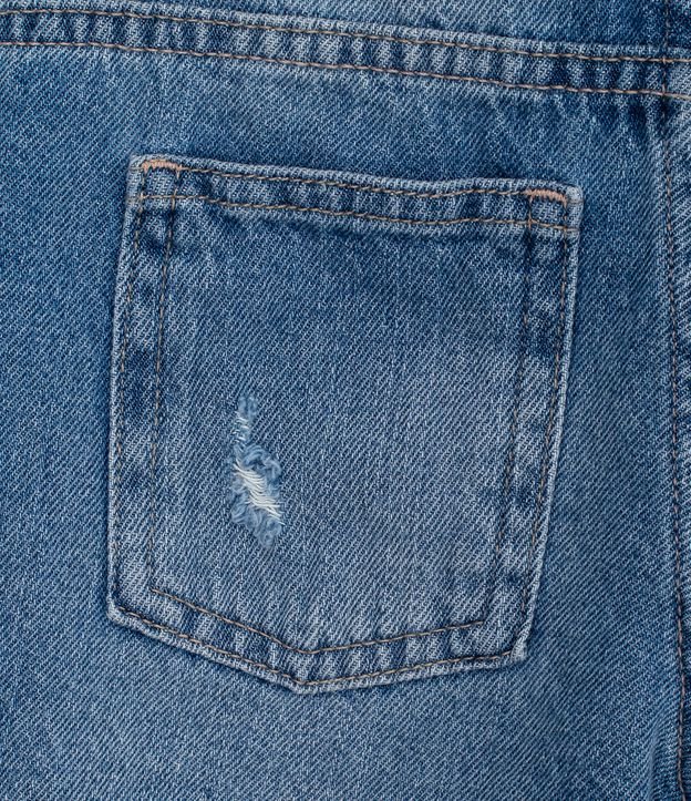 Short Infantil Jeans Liso com Cintinho em Laise - Tan 5 a 14 anos Azul 7