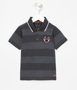 Camiseta Infantil Polo Patch Bandeiras - Tam 1 a 5 anos