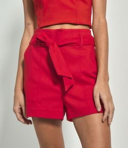 Short Clochard de Alfaiataria Liso com Bolsos