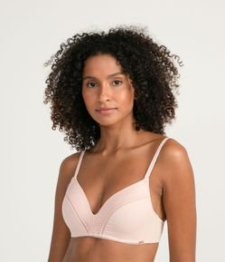 Sutiã em Microfibra com Bojo Triangular e Detalhes em Tule