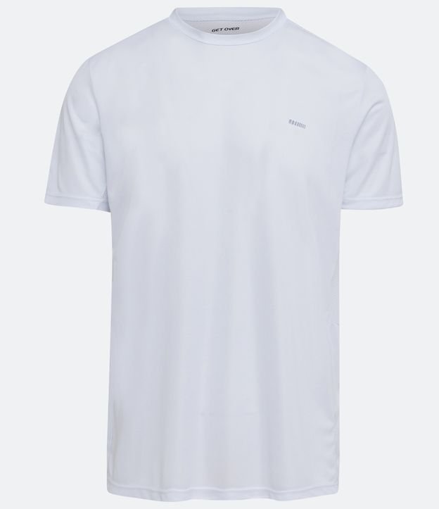 Camiseta Esportiva em Dry Fit com Recortes e Detalhes Refletivos Branco 7