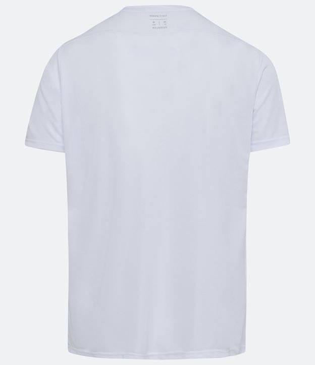 Camiseta Esportiva em Dry Fit com Recortes e Detalhes Refletivos Branco 8