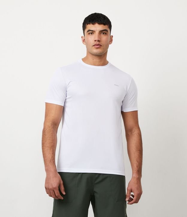 Camiseta Esportiva em Dry Fit com Recortes e Detalhes Refletivos Branco 1