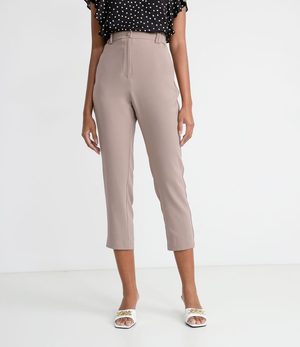 Calça Cenoura sem Estampa com Cós Elástico Menor preço em Calça Cenoura sem Estampa com Cós Elástico
