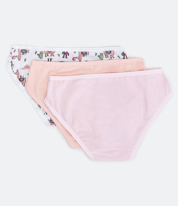 Kit 03 Bombachas Infantiles DelRio con Estampado de Llama - Talle P al GG Multicolores 3