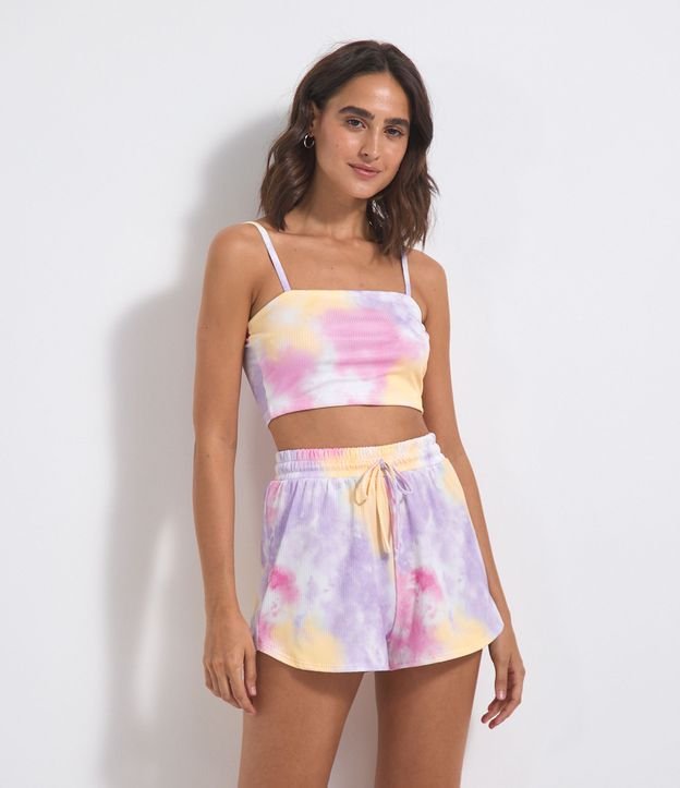 Blusa cropped em Tie dye - Bluesteel
