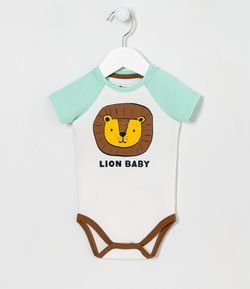 Body Infantil Cara de Leão - Tam 0 a 18 meses