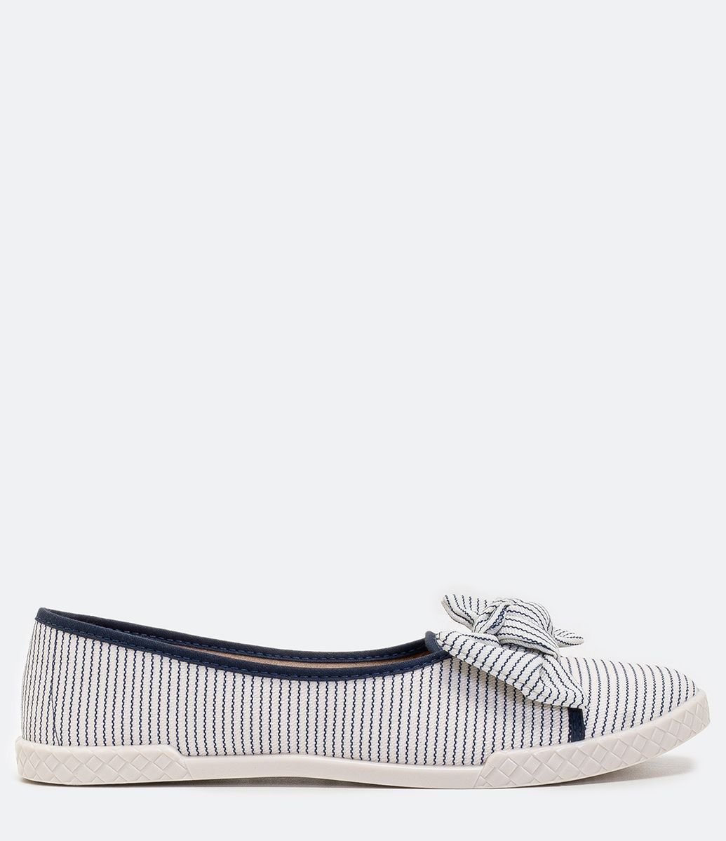 Sapatilha Bicolor Laço Moleca Azul