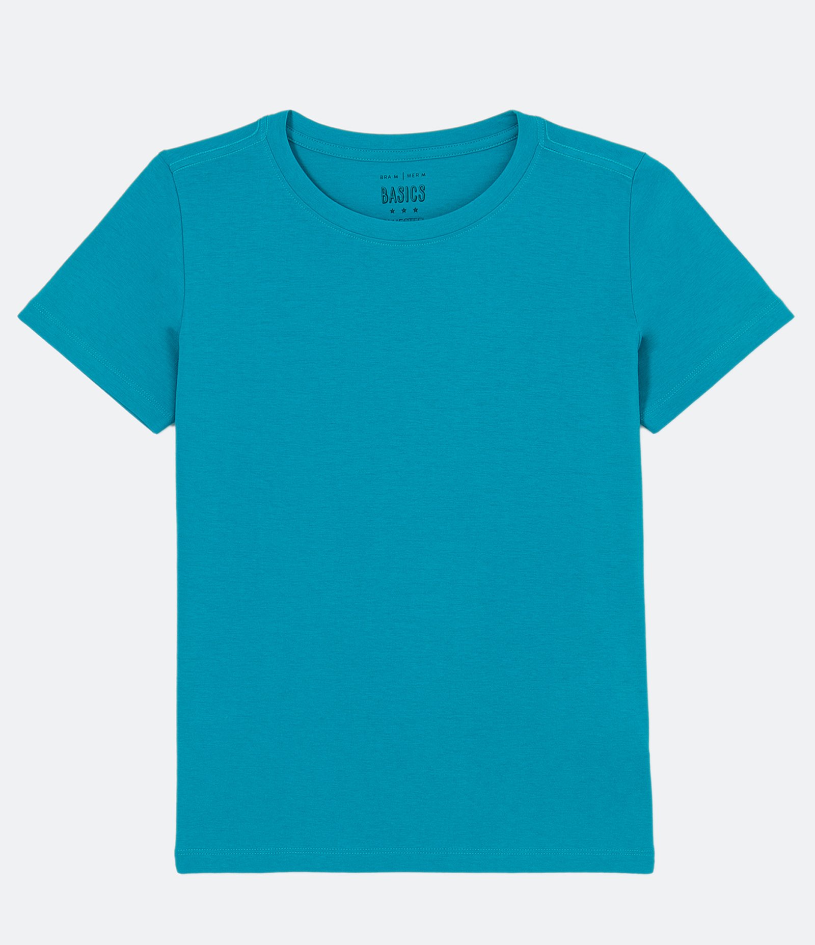 Camiseta Básica em Algodão com Manga Curta Transparente 1