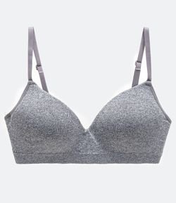 Sutiã Triangular de Microfibra com Bojo Sem Costura Canelado