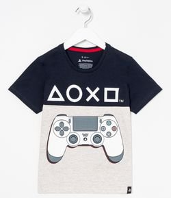 Camiseta Infantil Playstation - Tam 5 a 14 anos