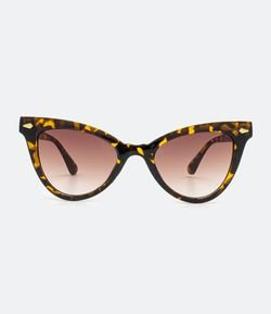 Óculos de Sol Gateado Perolado com Estampa Tartaruga