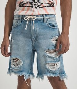 Bermuda Slim Jeans con Rotos