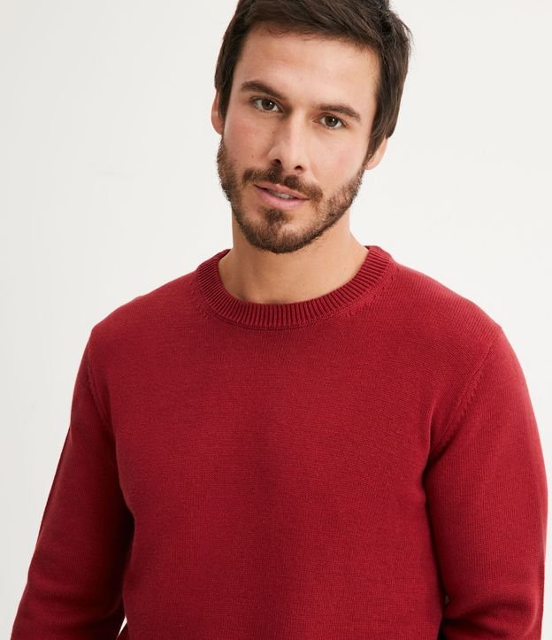 Suéter en Tejido de Punto Pesado Rojo