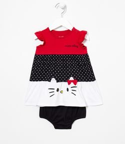 Vestido Infantil com Calcinha Hello Kitty - Tam 0 a 18 meses