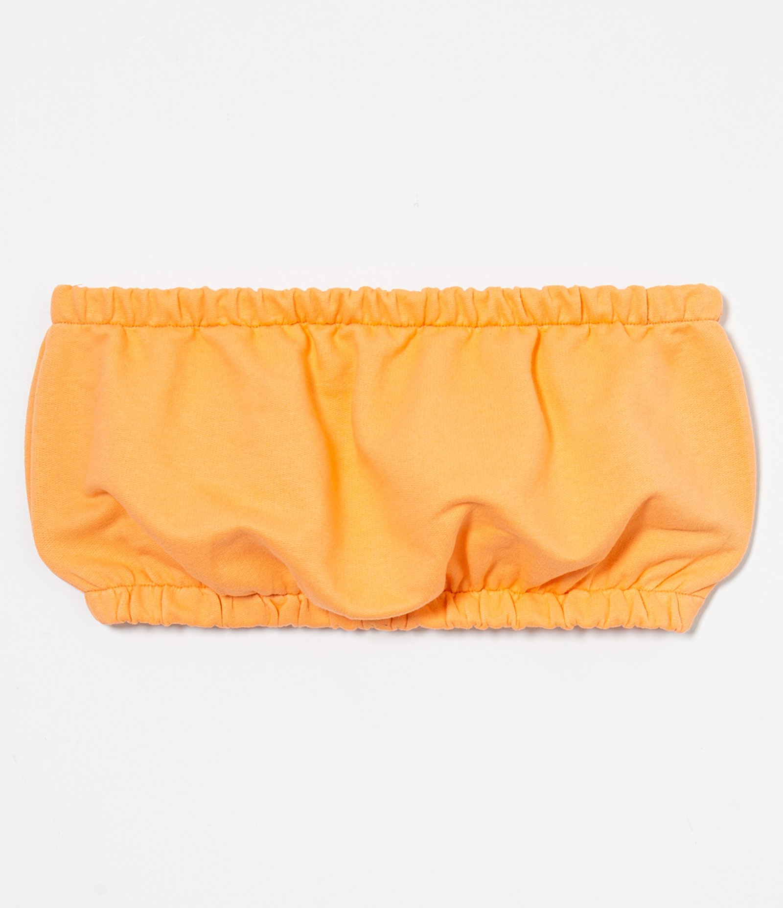 Blusa Cropped em Moletom com Decote Tomara Que Caia Laranja 1