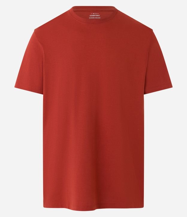 Camiseta Comfort Básica em Algodão Peruano Vermelho Telha 6