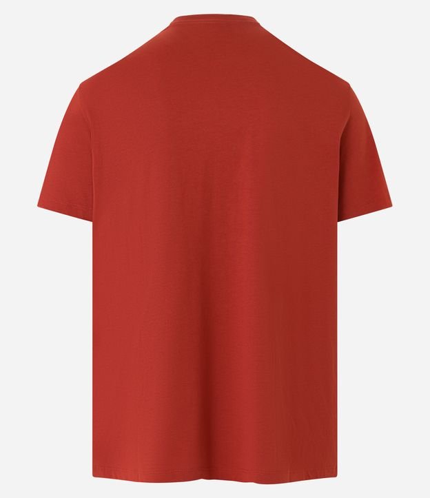 Camiseta Comfort Básica em Algodão Peruano Vermelho Telha 7