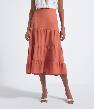 saia midi verde militar renner